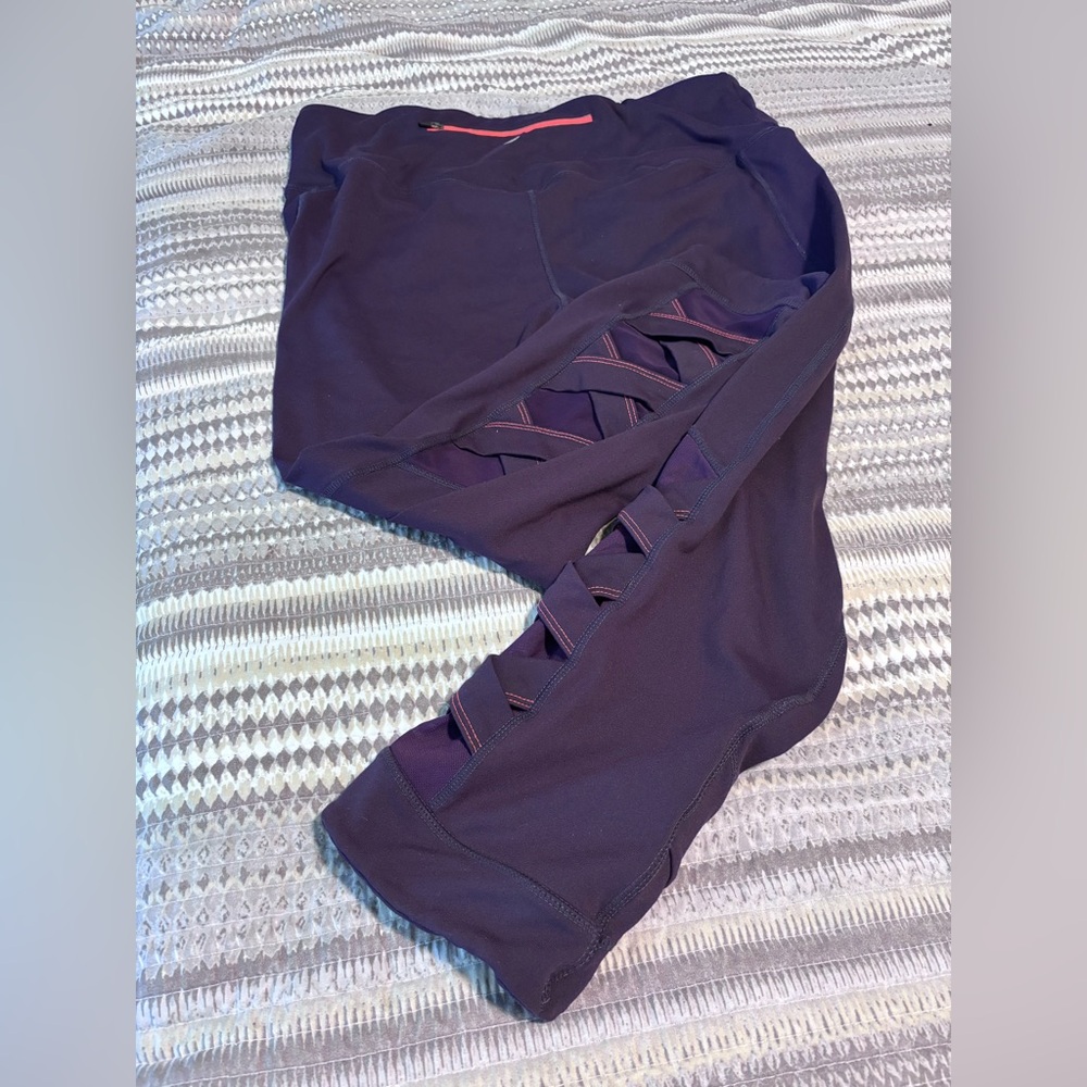 Womens TEMA Athletics Plum Compression Weave Leggings Size XL